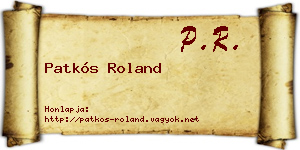Patkós Roland névjegykártya